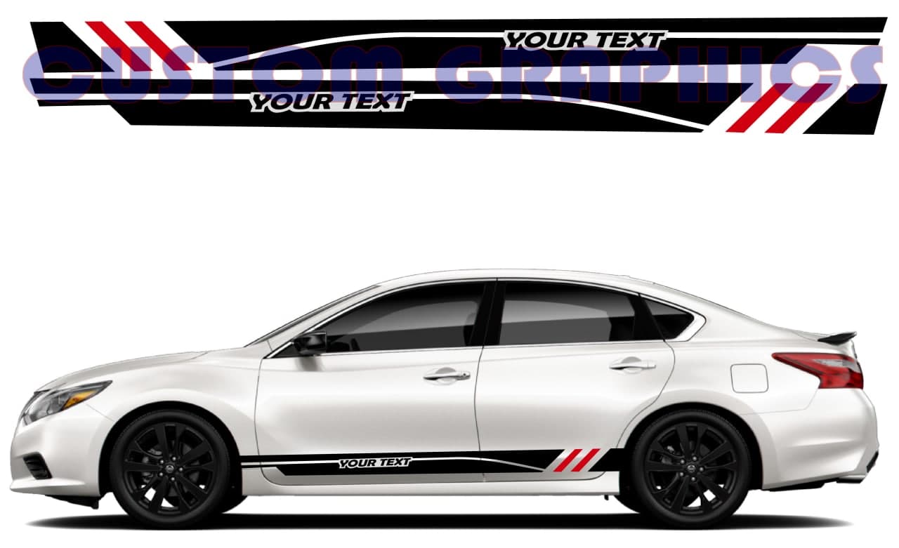 Vinyl Graphics All Doors 2 color graphic universal sticker decal Kit for Car Any Vehicle | UNIVERSAL STICKERS