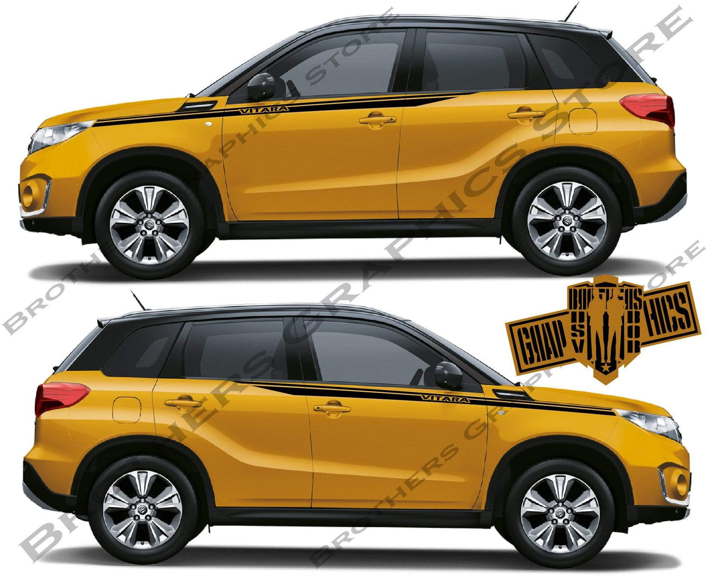 Custom Decal Sticker Vinyl Side Racing Stripes for Suzuki Vitara - Brothers-Graphics