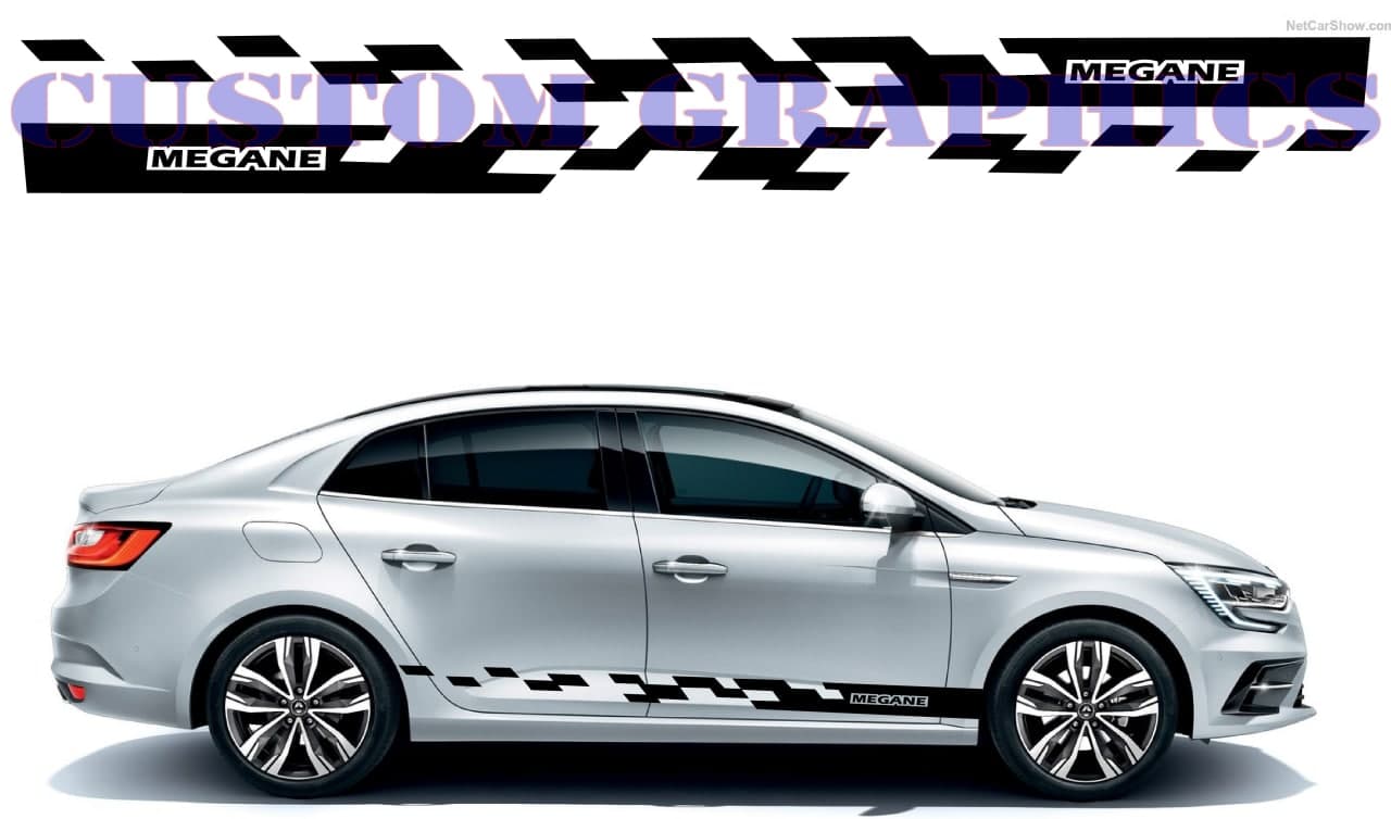 Vinyl Graphics Line Design Graphic Racing Stripes Compatible with Renault Megane