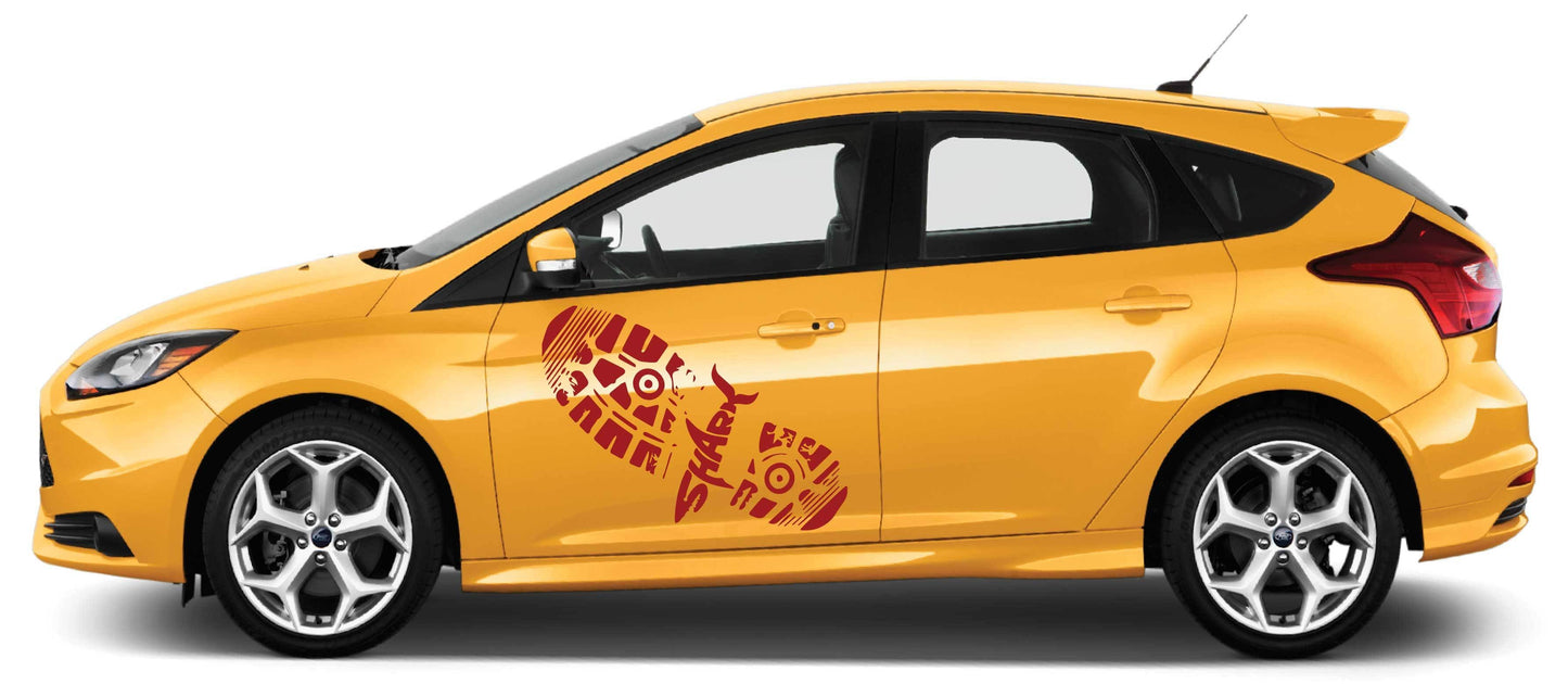 Vinyl Graphics Shark footprint graphic for car | UNIVERSAL STICKERS Fit any Vehicle