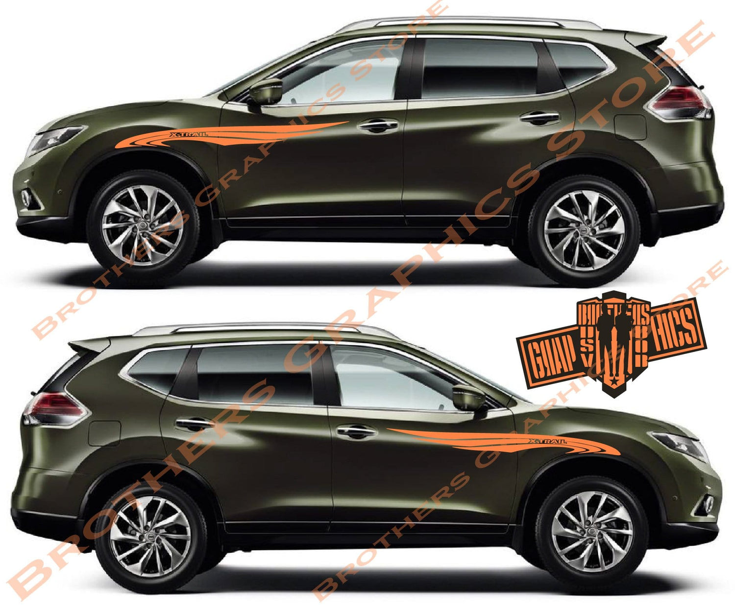 Racing Stripes Car Stickers For Nissan X-trail Collection | Brothers Graphics