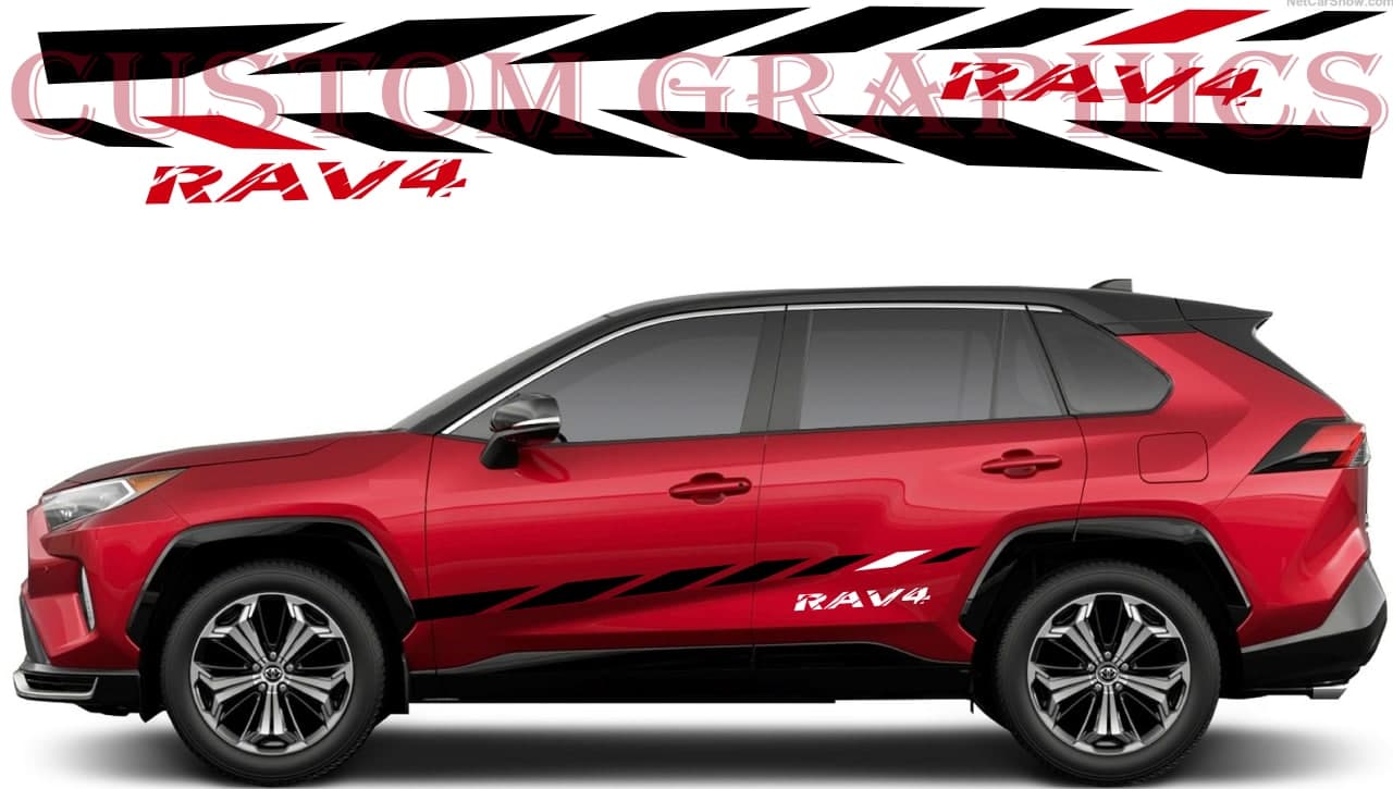 Toyota RAV4 Collection  Personalize your Toyota RAV4 with stylish decals that highlight its versatile SUV design. Weatherproof and UV-protected for durability. Pre-transferred for quick DIY installation