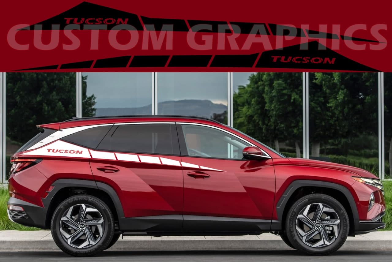 Premium vinyl decals for Hyundai Tucson SUVs. Long-lasting, weatherproof, and easy to install.