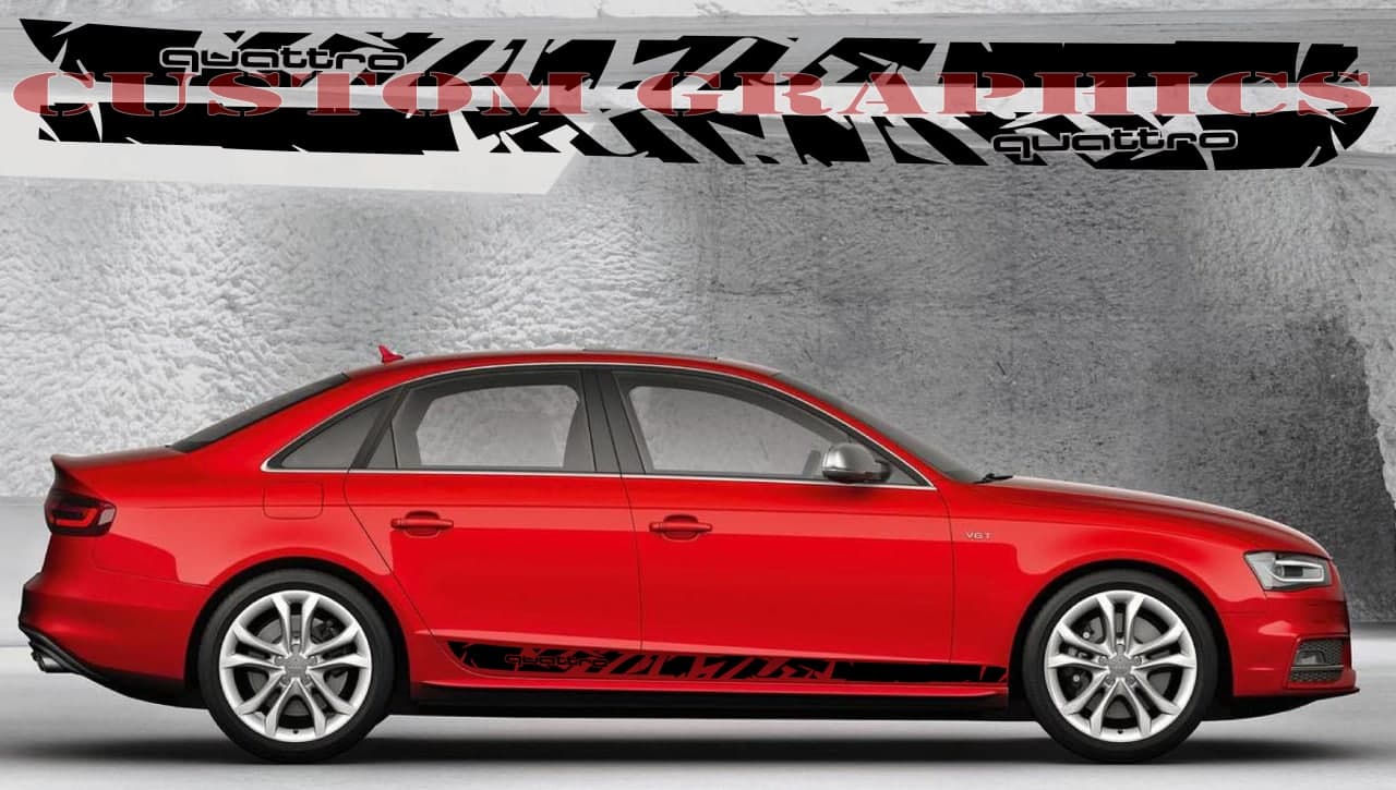 Racing Stripes Stickers for AUDI S4 A4 Brothers Graphics