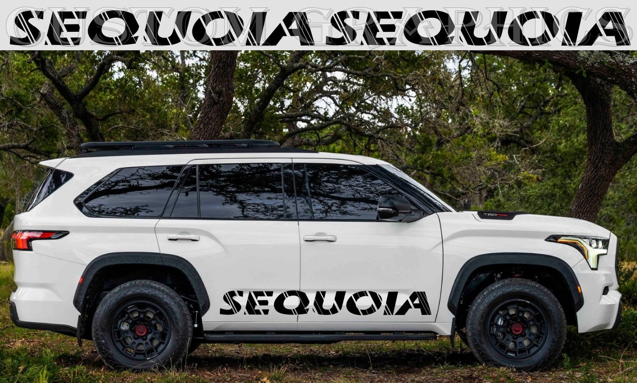 Toyota Sequoia Collection  Give your Toyota Sequoia a commanding presence with bold vinyl decals. Precision-cut for a perfect fit, resistant to UV rays and weather. Pre-transferred for smooth application