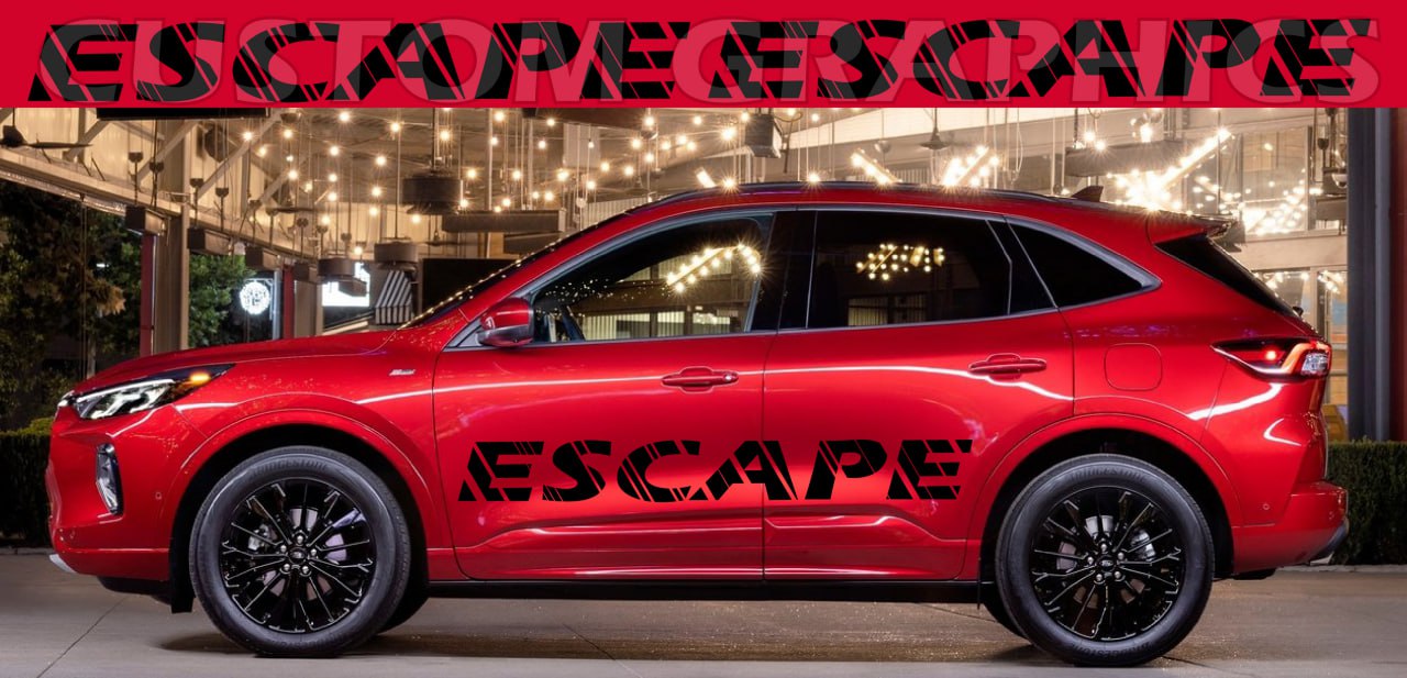 Enhance your Ford Escape with sporty vinyl decals