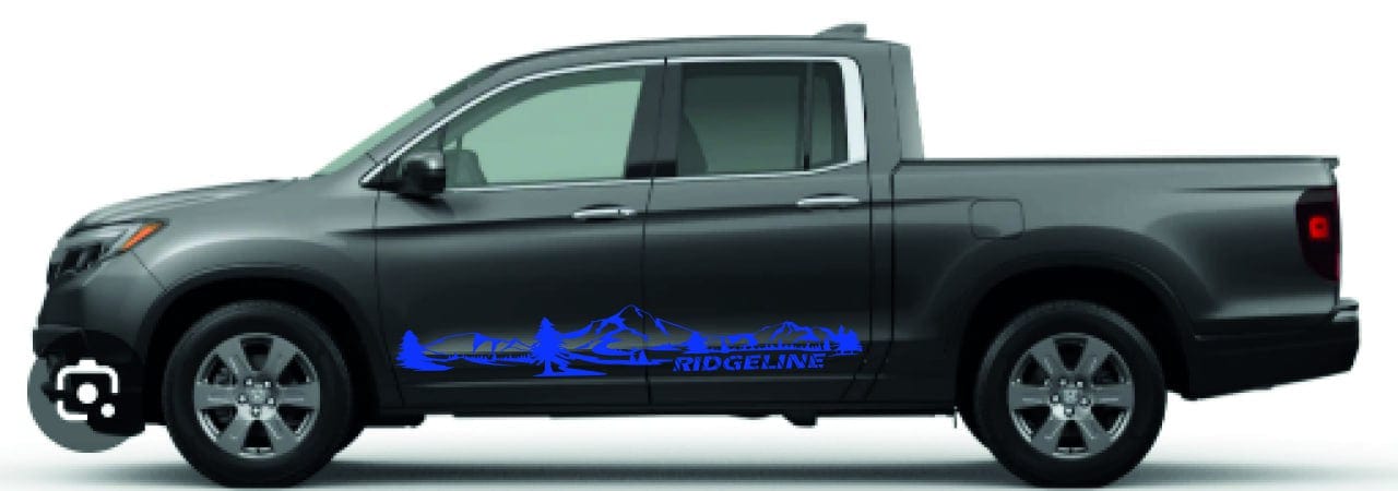 Stickers Compatible With Honda Ridgeline Mountain Line Design Vinyl Decal