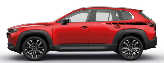 Red SUV on a white background