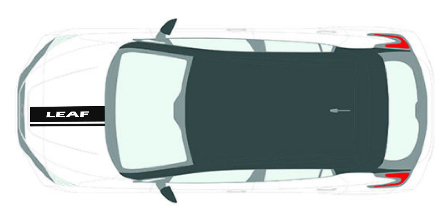 Premium Vinyl Sticker Compatible With Nissan Leaf Complect Hood & Doors Honey Line Design