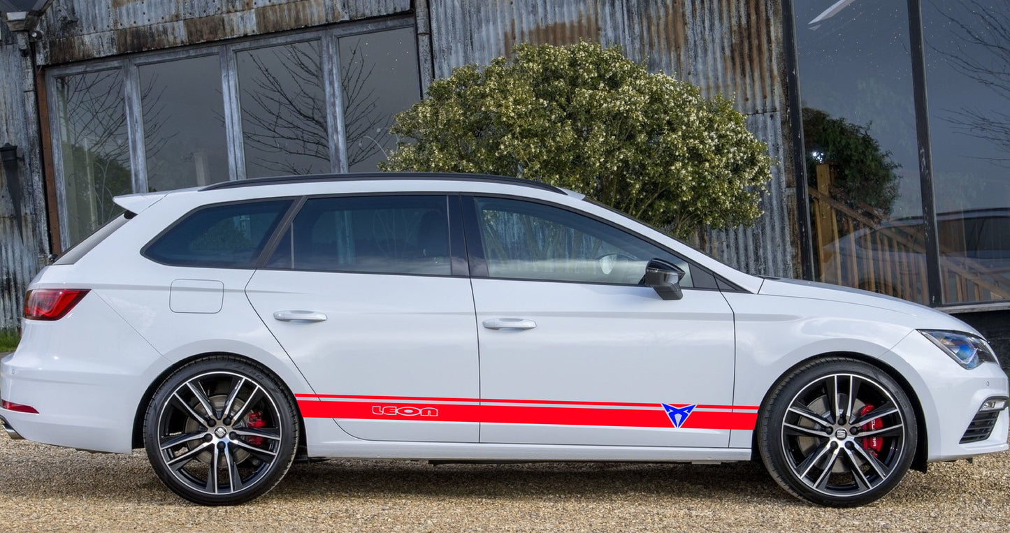 Premium Vinyl Stickers Sport Stripes Compatible With Seat Leon