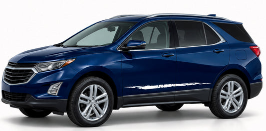A blue Chevrolet SUV shown from a three-quarter front angle on a clean white studio background.