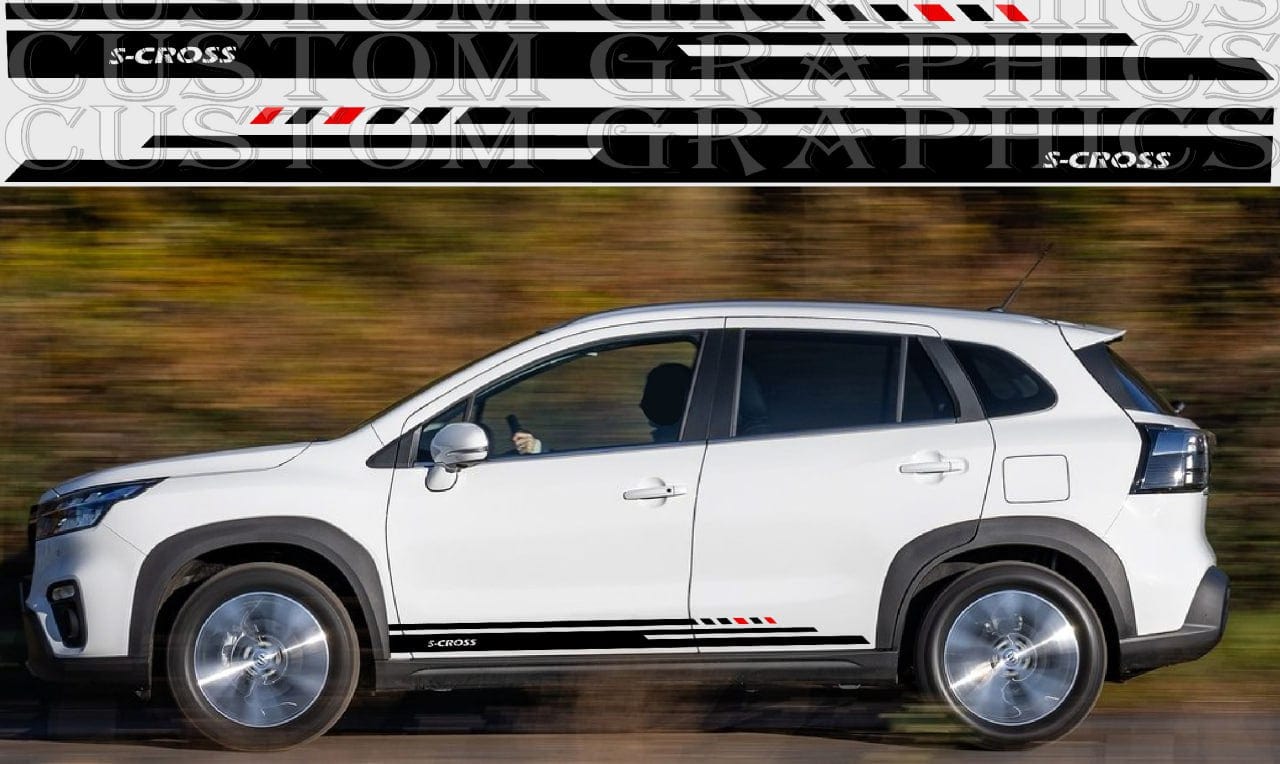 Premium Stickers Compatible With Suzuki S-Cross Best Style Design