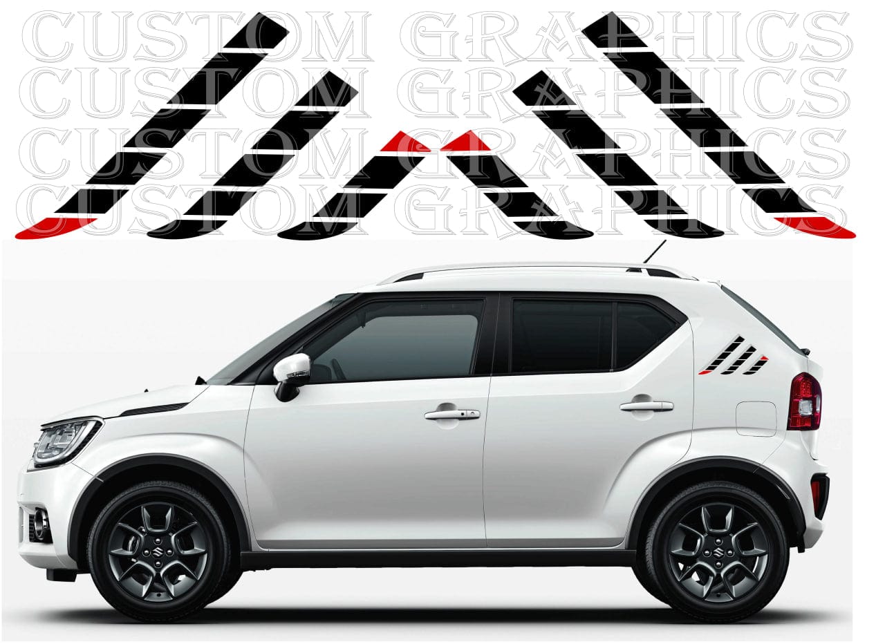 Suzuki Ignis vinyl racing stripe decal design preview with side graphics