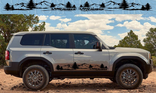 Premium Vinyl Sticker Compatible With Toyota Land Cruiser Forest Mountain Design