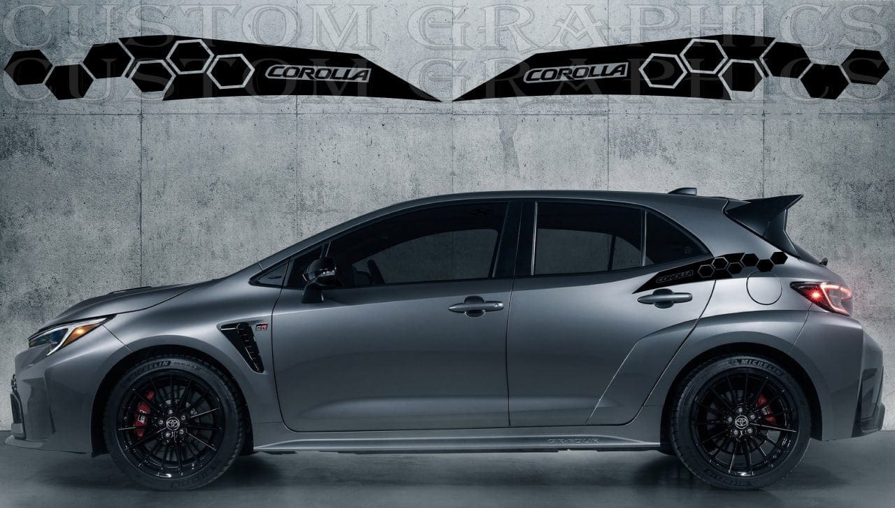 Premium Vinyl Sticker Compatible With Toyota Corolla Honey Rear Design