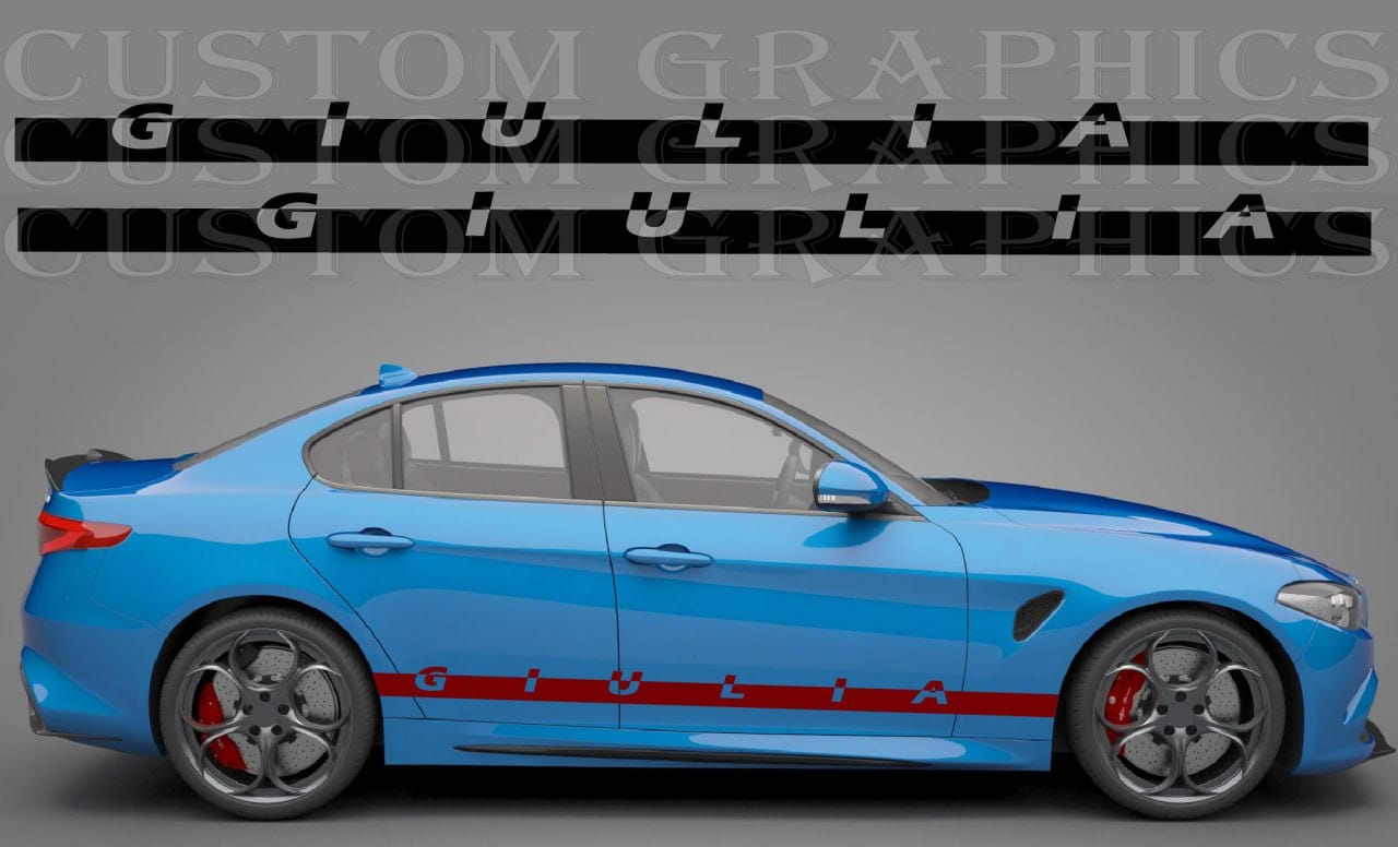 Premium Stickers Compatible with Alfa Romeo Giulia Racing Heritage Stripes
