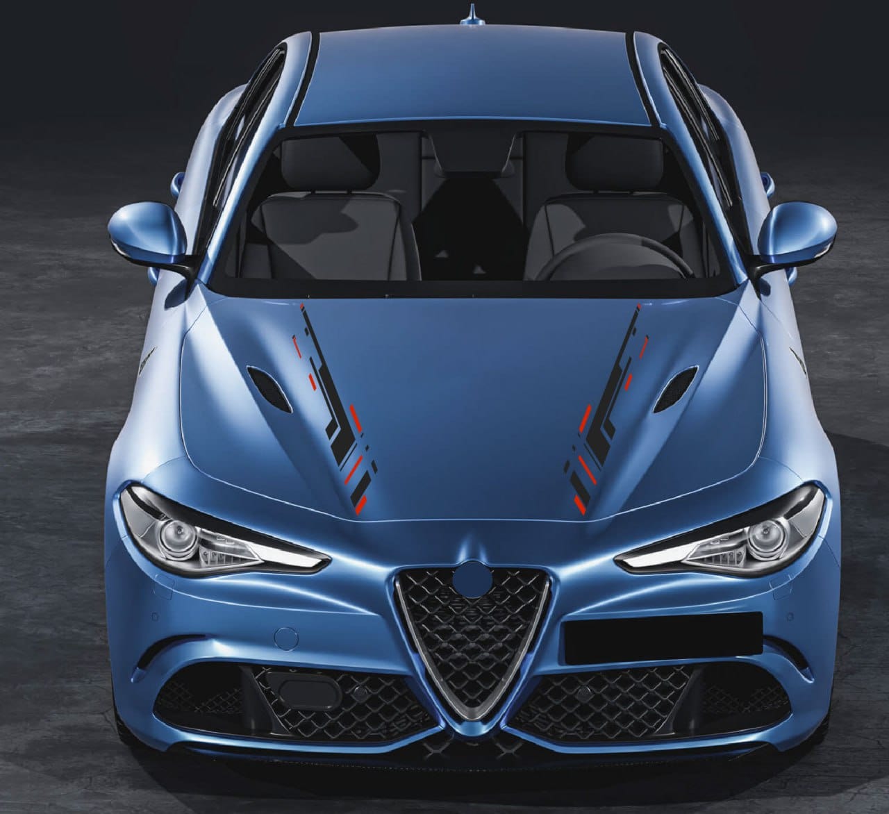Premium Hood Stickers Compatible with Alfa Romeo Giulia vinyl decals custom vinyl decals