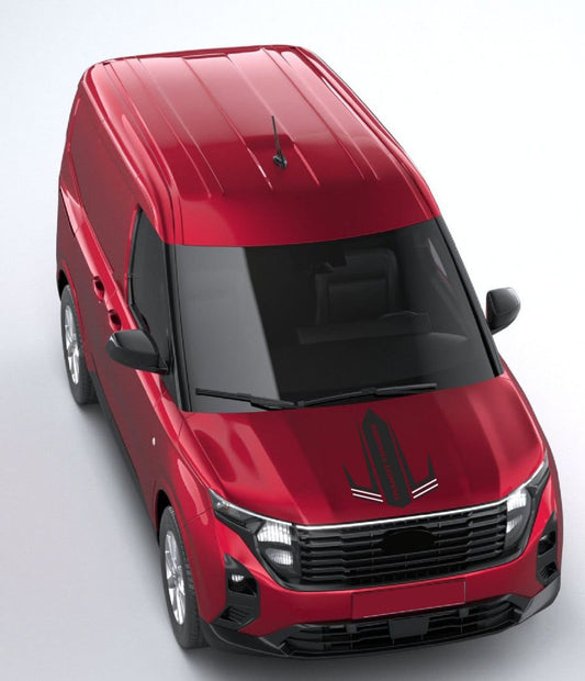 Side profile of Courier van with custom vinyl kit