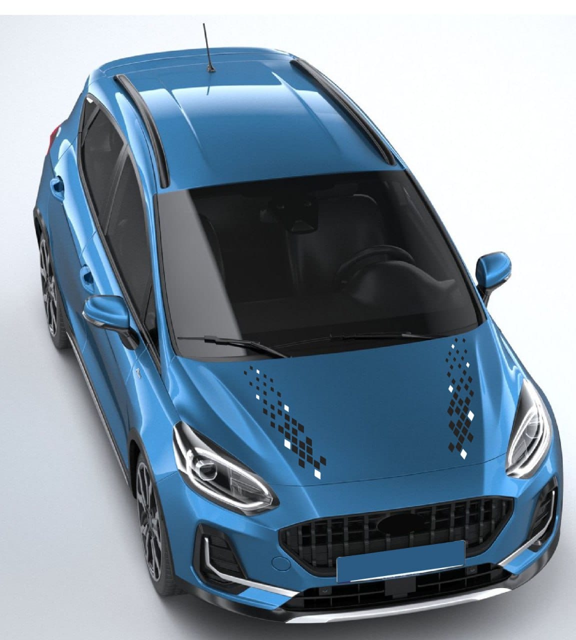 Custom Hood Vinyl Decals Easy-Ford Fiesta Racing Stripes – Durable Finish