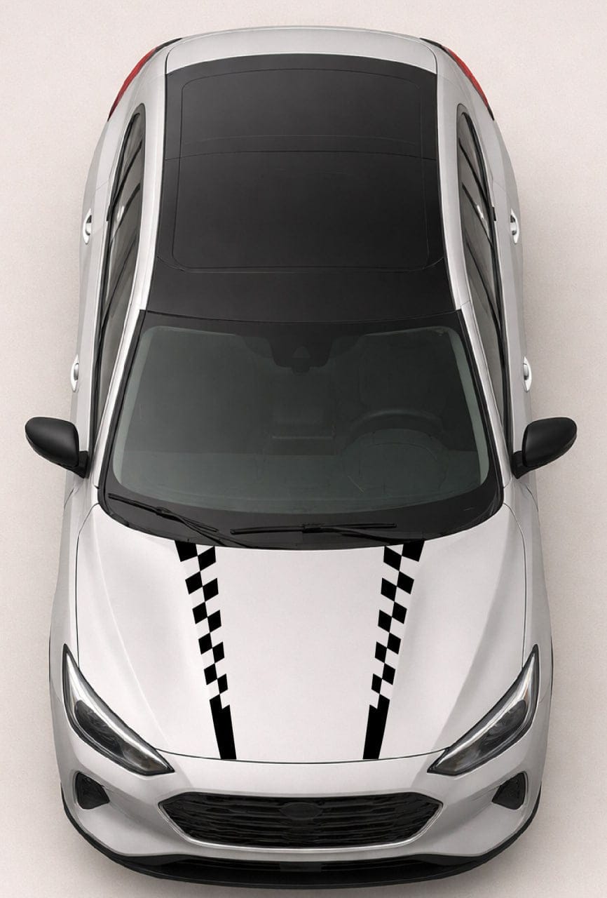 New Block Style Hood Vinyl Decals Compatible with Ford Focus