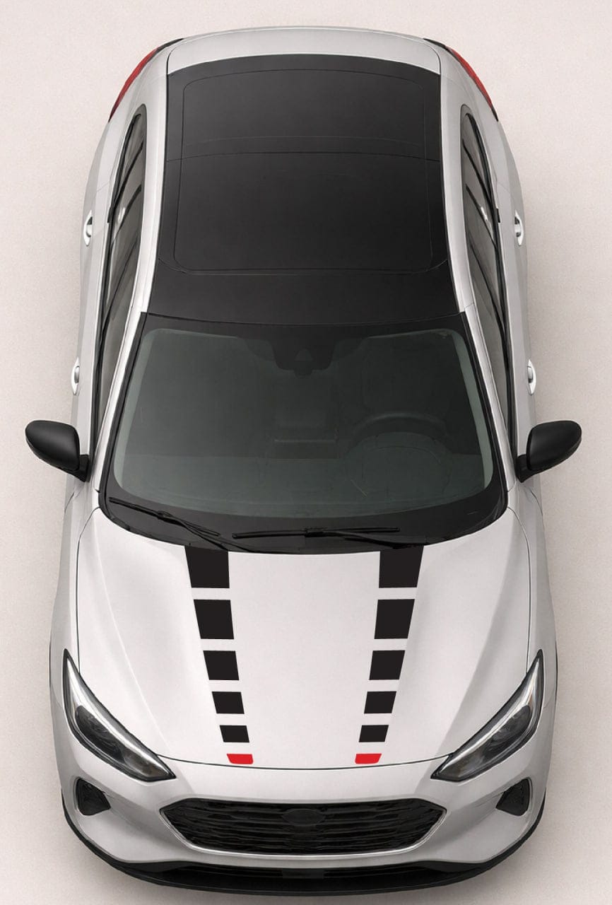 New Hood Vinyl Decal Stickers for Ford Focus – Racing Stripe Design
