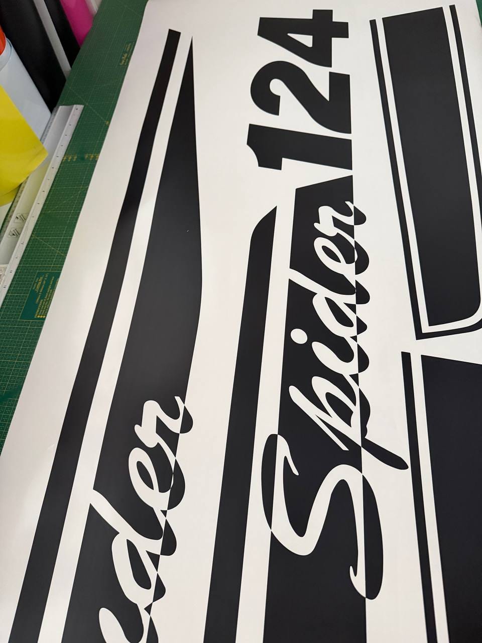 2x Stripes Stickers work with Fiat Spider 124 New Design