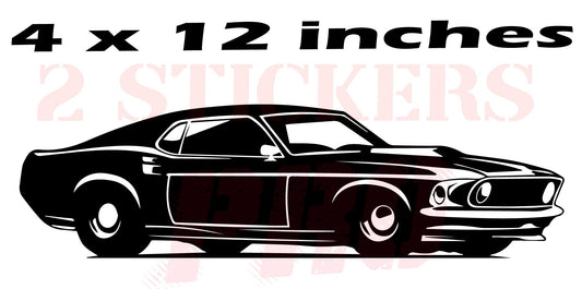 2 Vinyl Stickers Ford Mustang Car Interior Decals Table Decal Man Gifts wall decal