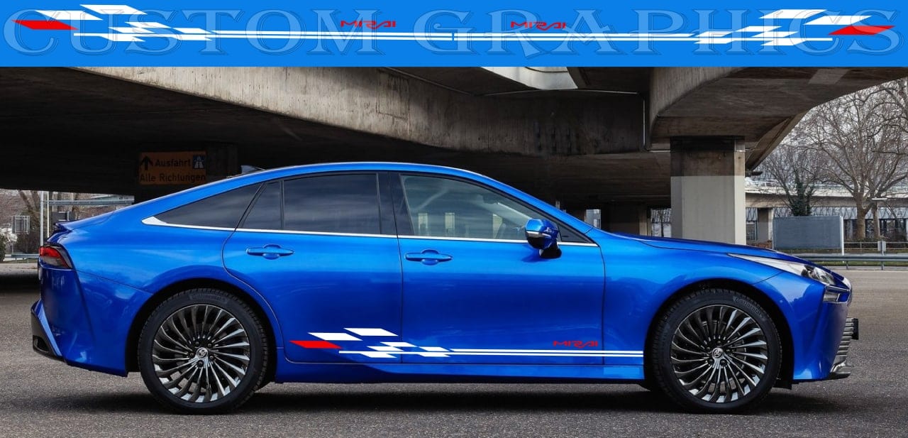 Vinyl Sticker Compatible With Toyota Mirai Finish Line Design