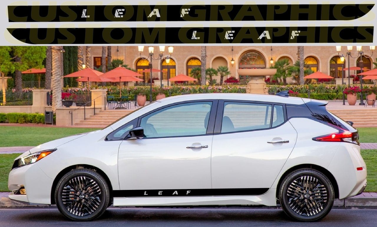 2x Decal Sticker Vinyl Side Racing Stripes for Nissan Leaf Classic Design