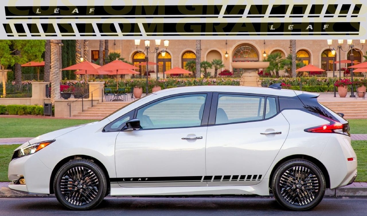 2x Decal Sticker Vinyl Side Racing Stripes for Nissan Leaf New Line Design