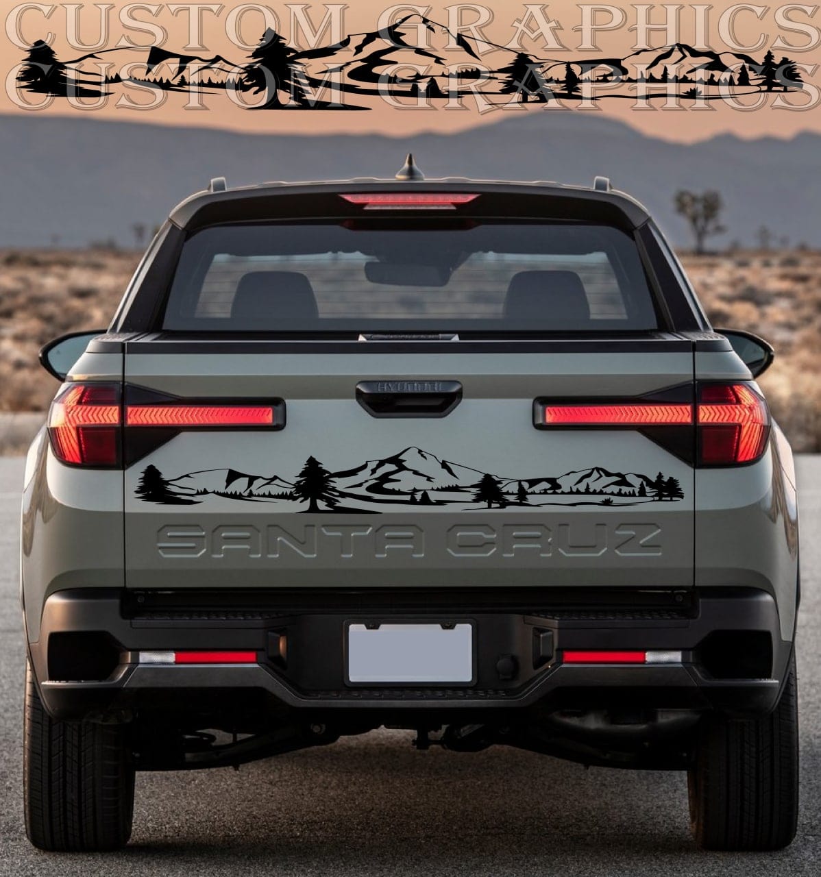 Premium Quality Tailgate Sticker Compatible with for Hyundai Santa Cruz Mountain Design Premium Quality, 
Personalized Design, 
Vehicle Enhancement, 
Sticker Street Auto, 
Stylish Exclusive, 
Easy Application, 
Worldwide Delivery