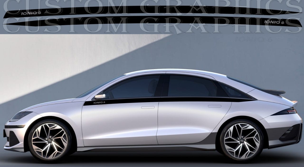 Stripes Compatible with Hyundai Ioniq 6 Classic Up Design Vinyl