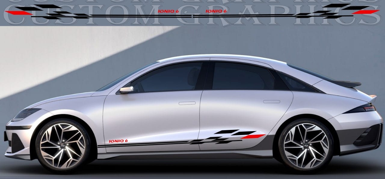 New Stripes Compatible with Hyundai Ioniq 6 Best figure line Design Vinyl