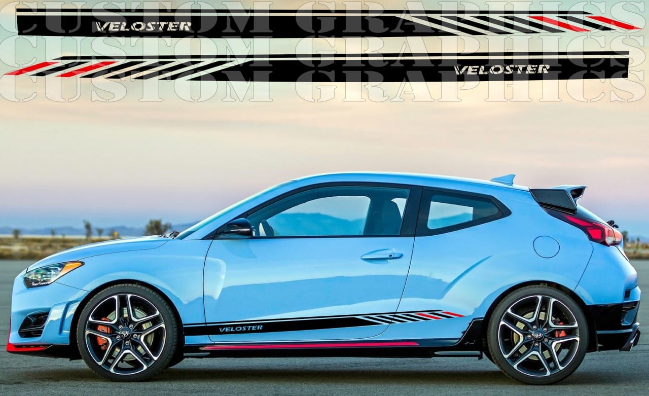 Stripes Compatible with Hyundai Veloster New Unique Design Decal Sticker