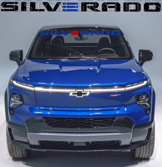 Vinyl Sticker Compatible With Chevrolet Silverado EV RST Window Design