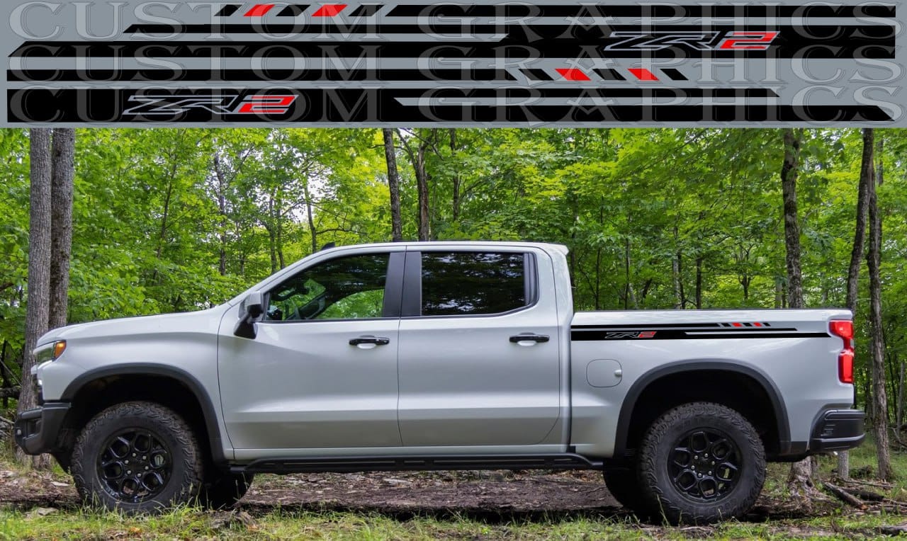 Vinyl Sticker Compatible With Chevrolet Silverado ZR2 Bison New Unique Line