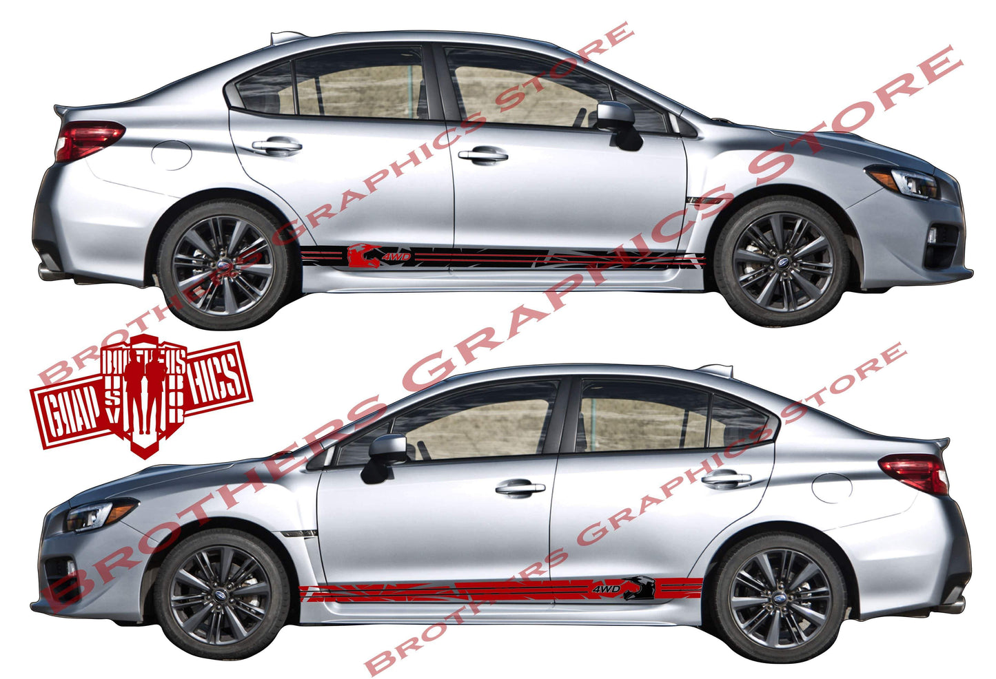 Premium Stickers Compatible With Subaru Impreza New Design BFF