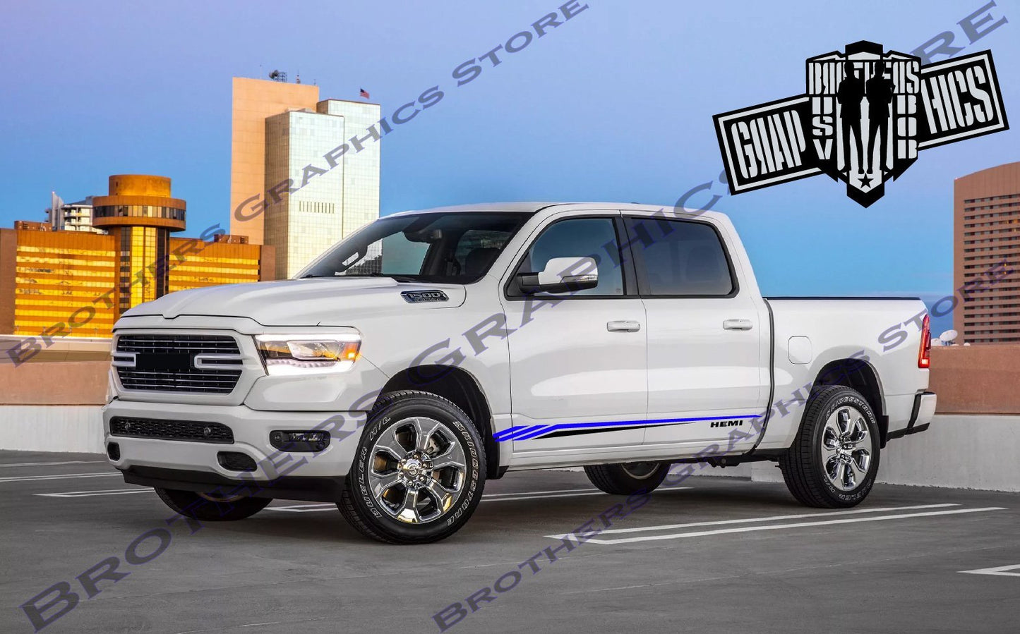 2 Color Graphics Vinyl Decals For Dodge Ram