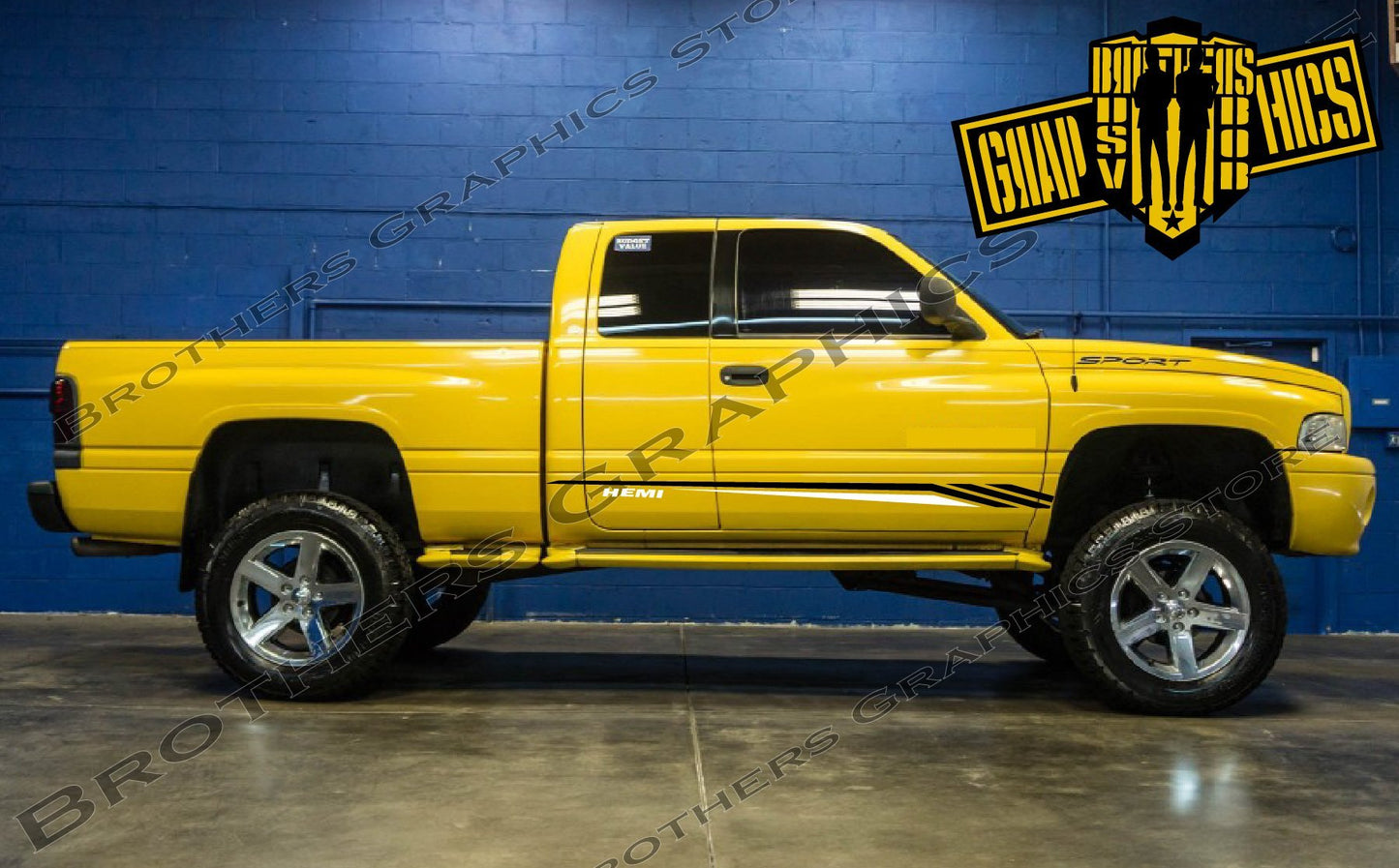 2 Color Graphics Vinyl Decals For Dodge Ram