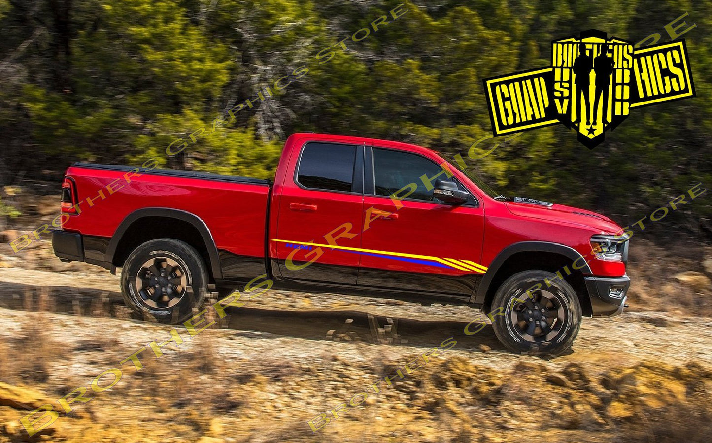 2 Color Graphics Vinyl Decals For Dodge Ram