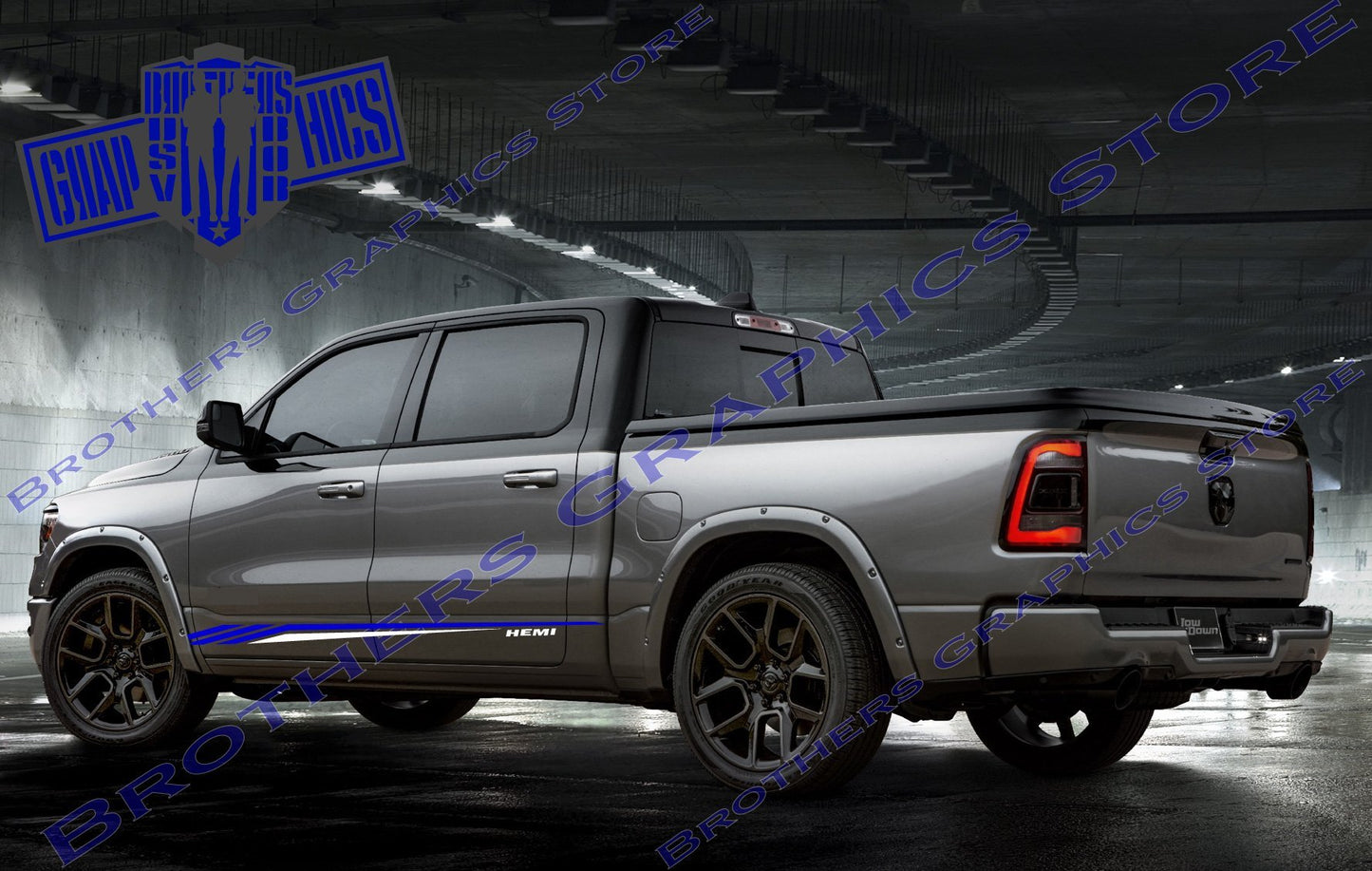 2 Color Graphics Vinyl Decals For Dodge Ram