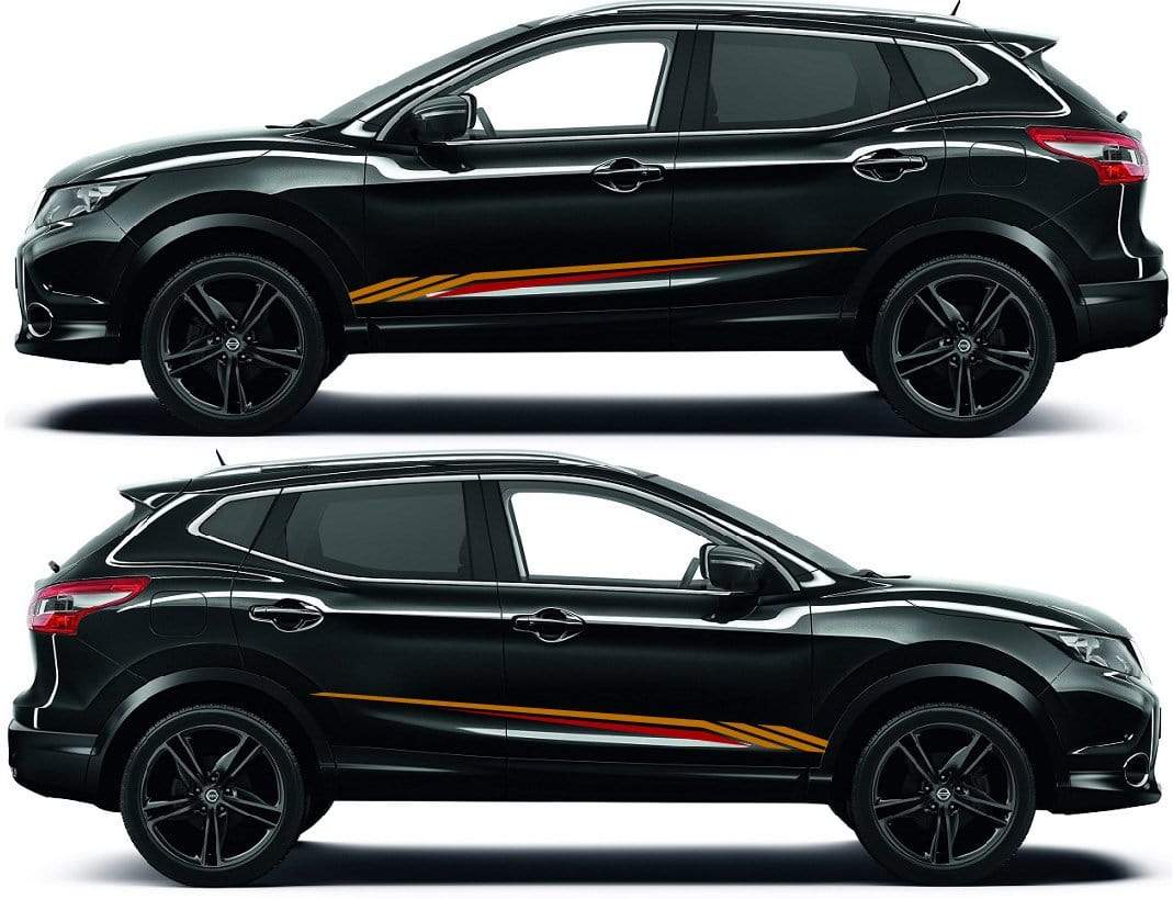 2 Color Vinyl Graphics Racing Stickers Unique Design For Nissan Qashqai
