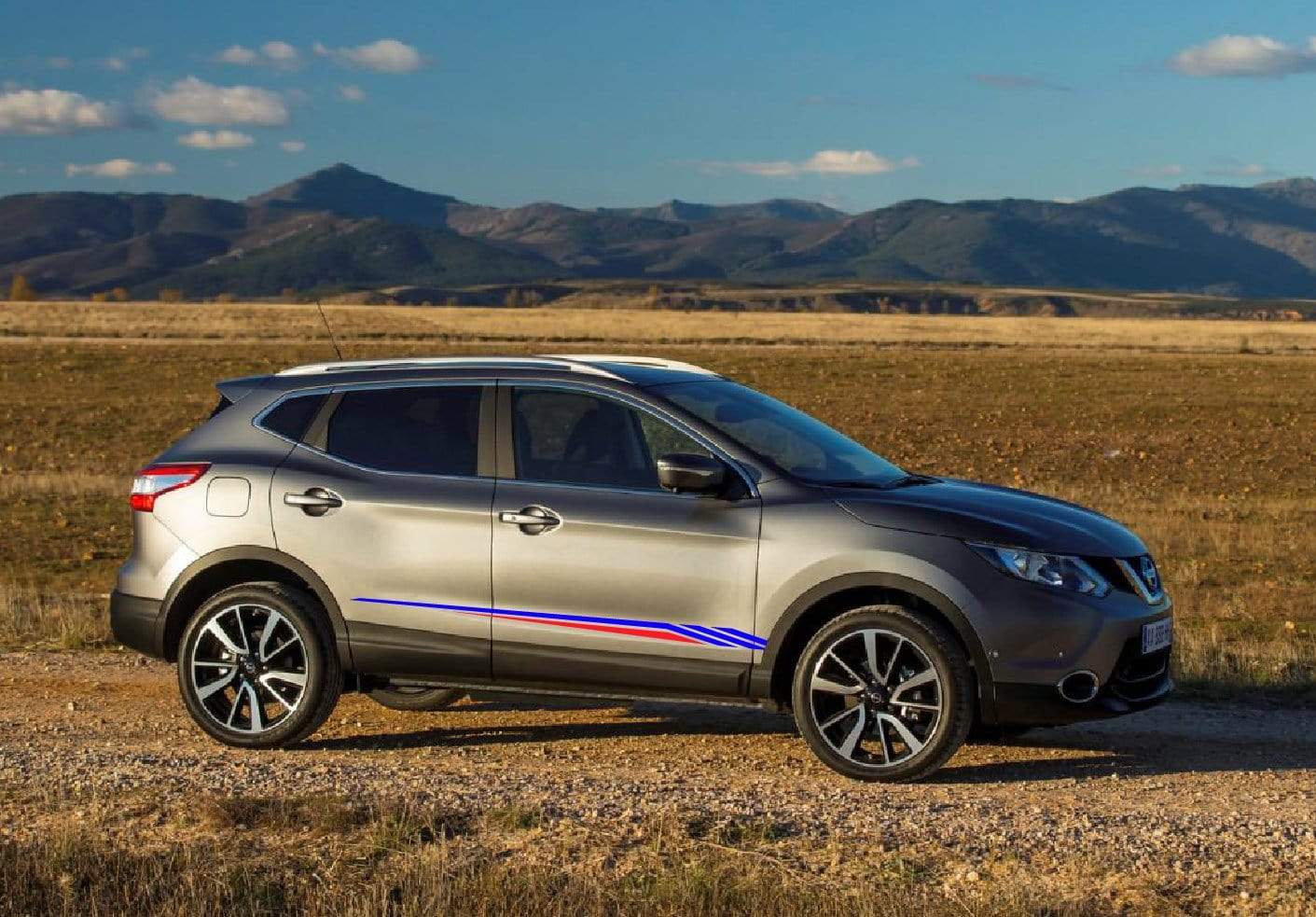 2 Color Vinyl Graphics Racing Stickers Unique Design For Nissan Qashqai