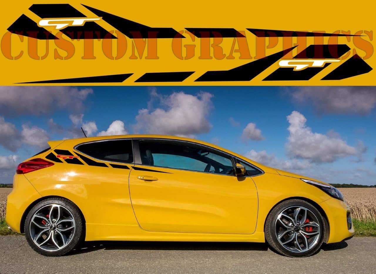 Vinyl Graphics 2 colors new Design Decal Sticker Vinyl Side Racing Stripes Compatible with Kia ProCeed