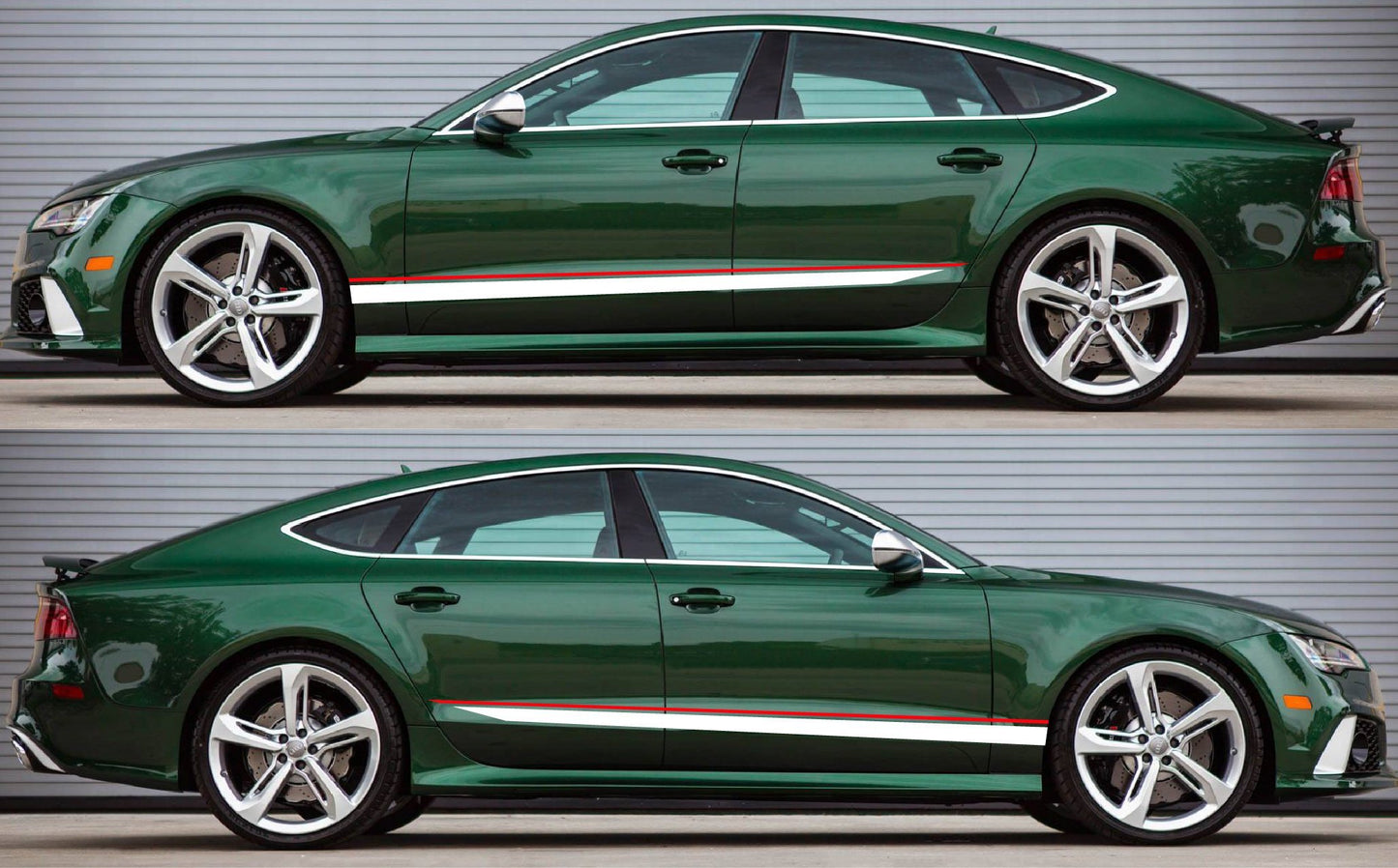2x color Decal Sticker Vinyl Side Racing Stripes for AUDI A7