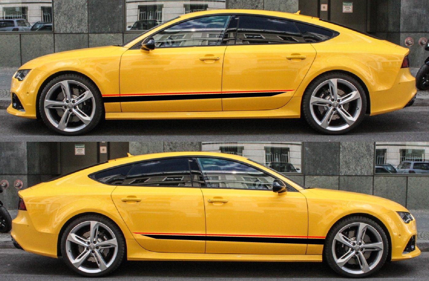 2x color Decal Sticker Vinyl Side Racing Stripes for AUDI A7