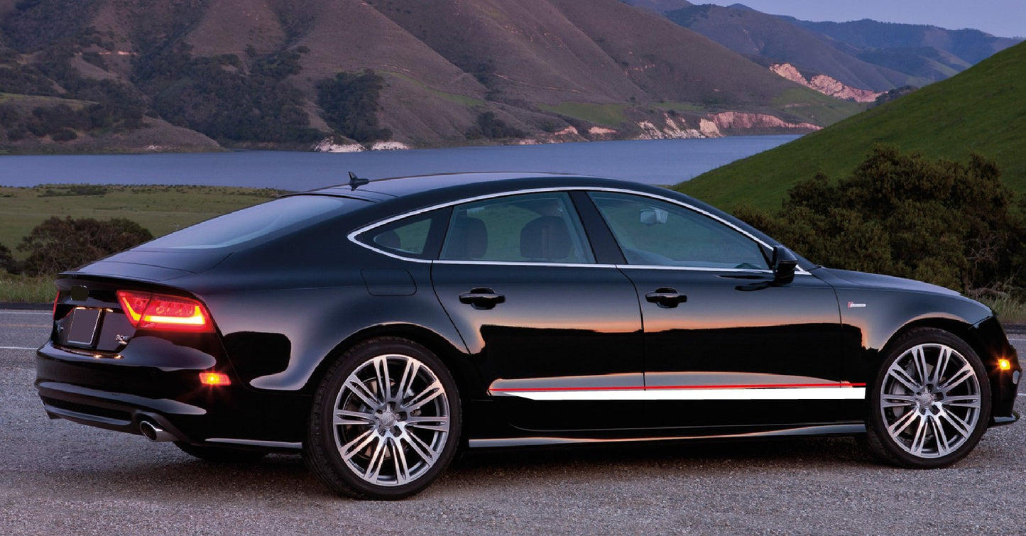 2x color Decal Sticker Vinyl Side Racing Stripes for AUDI A7