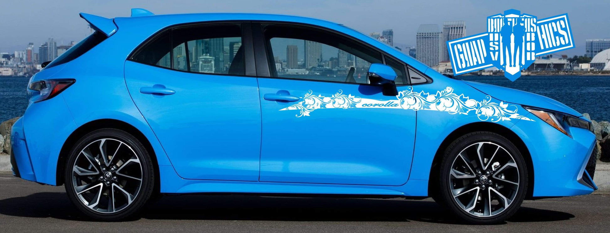 2x Decal Sticker Vinyl Side Racing Stripes for Toyota Corolla 2000-2020 - Brothers-Graphics