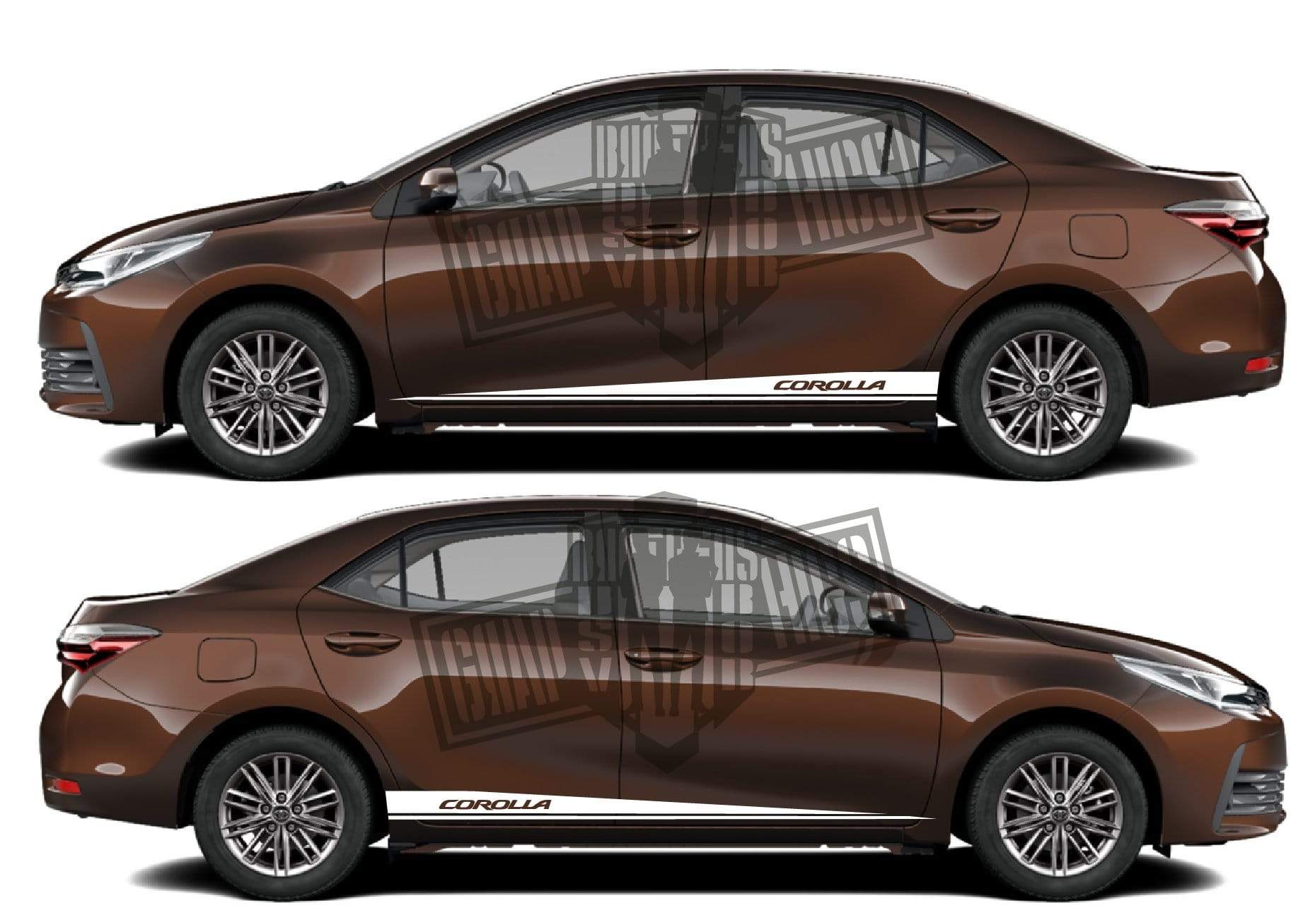 2x Decal Sticker Vinyl Side Racing Stripes for Toyota Corolla - Brothers-Graphics