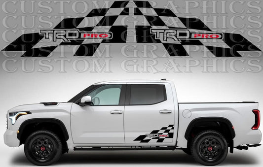 Vinyl Graphics 2x pattern Block rear Design Vinyl Stripes Compatible With Toyota Tundra